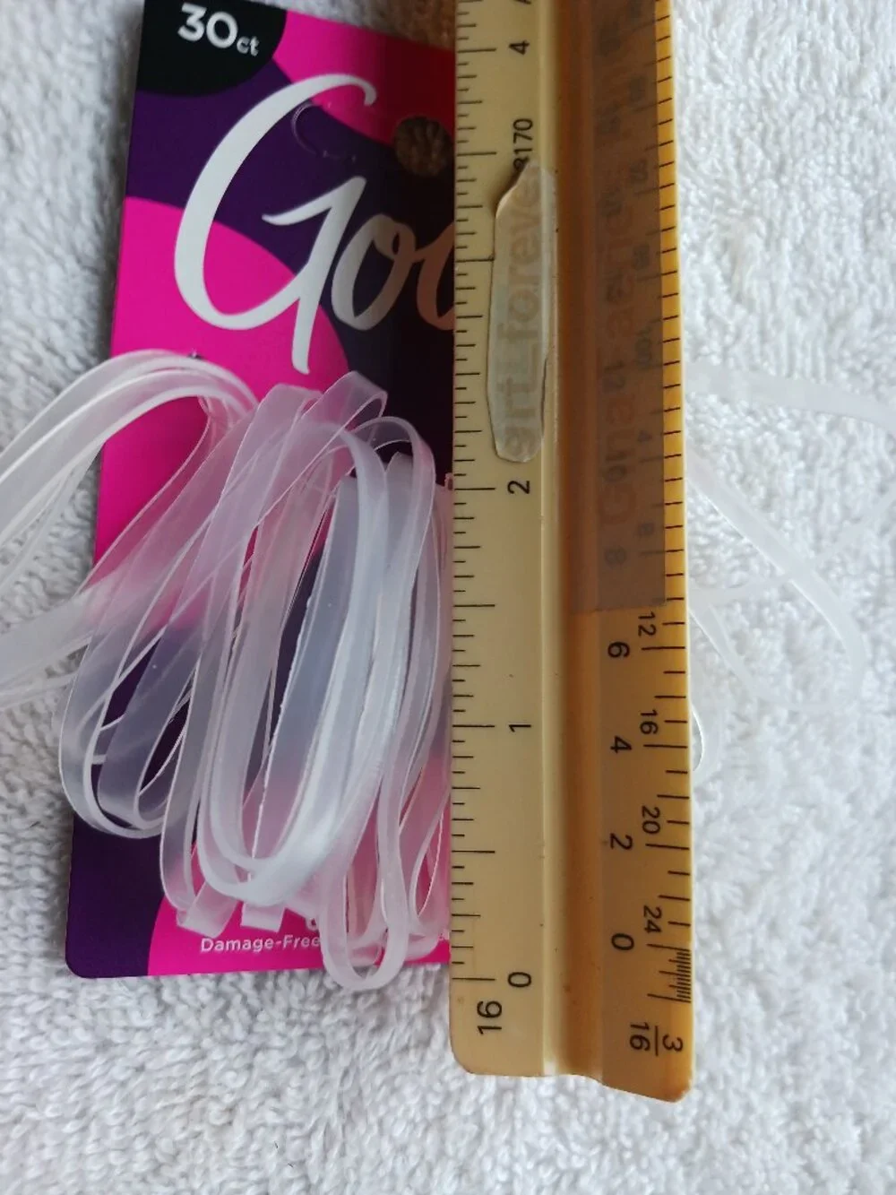 30 Goody Secure Hold Flat No Metal Elastics Wide Silicone Hair Bands Java Clear